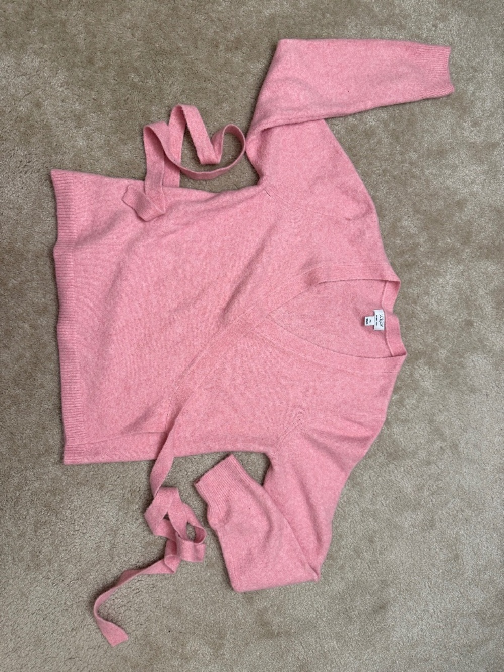 J.Crew Extra-Soft Pink Wrap Sweater Size M